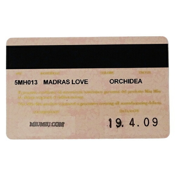 Miu MIUMIU Wallet Women's Long Leather Madras Love Pink 5MH013 Letter Heart - Picture 7 of 12